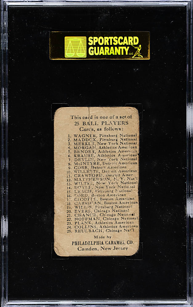 1909 E95 Philadelphia Caramel Eddie Collins SGC POOR 10