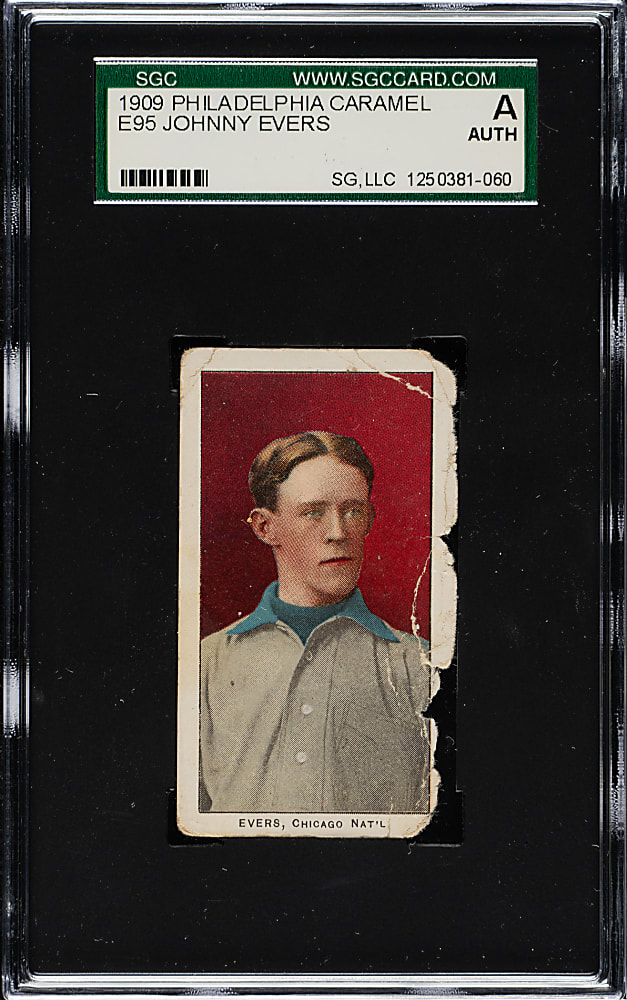 1909 E95 Philadelphia Caramel Johnny Evers SGC Authentic