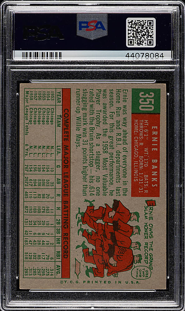 1959 Topps #350 Ernie Banks PSA EX 5