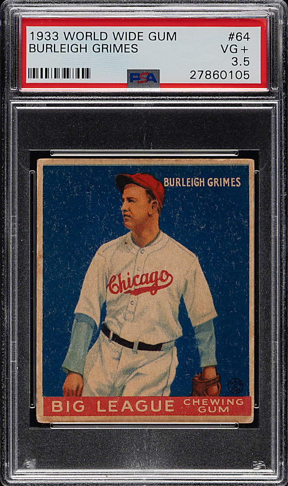 1933 V353 World Wide Gum Canadian Goudey #64 Burleigh Grimes PSA VG+ 3.5