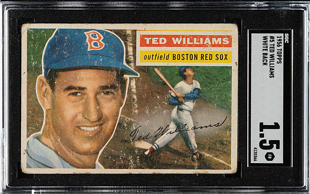 1956 Topps #5 Ted Williams White Back SGC FAIR 1.5