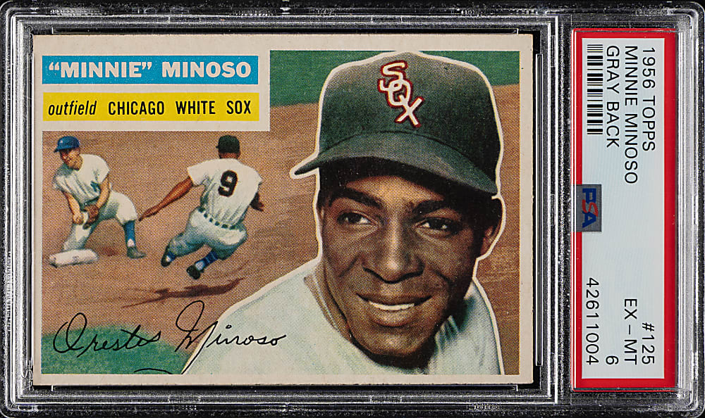 1956 Topps #125 Minnie Minoso Gray Back PSA EX-MT 6
