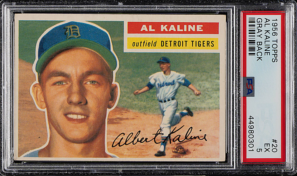 1956 Topps #20 Al Kaline Gray Back PSA EX 5