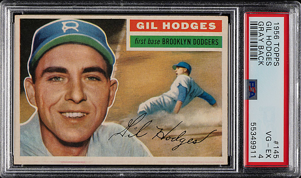 1956 Topps #145 Gil Hodges Gray Back PSA VG-EX 4