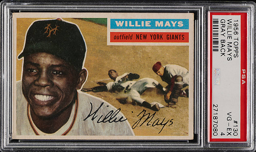 1956 Topps #130 Willie Mays Gray Back PSA VG-EX 4