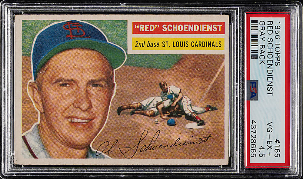 1956 Topps #165 Red Schoendienst Gray Back PSA VG-EX+ 4.5