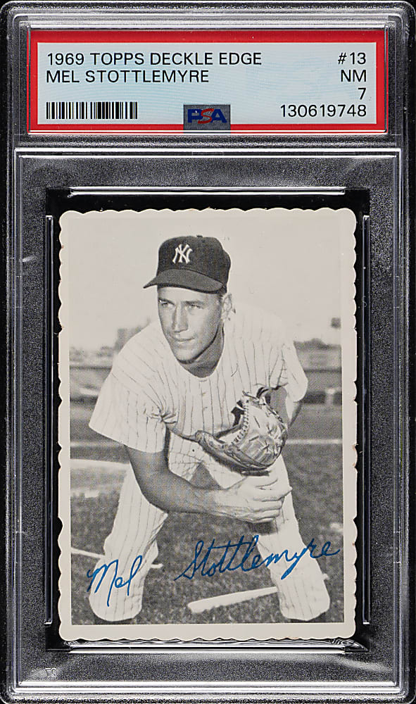 1969 Topps Deckle Edge #13 Mel Stottlemyre PSA NM 7