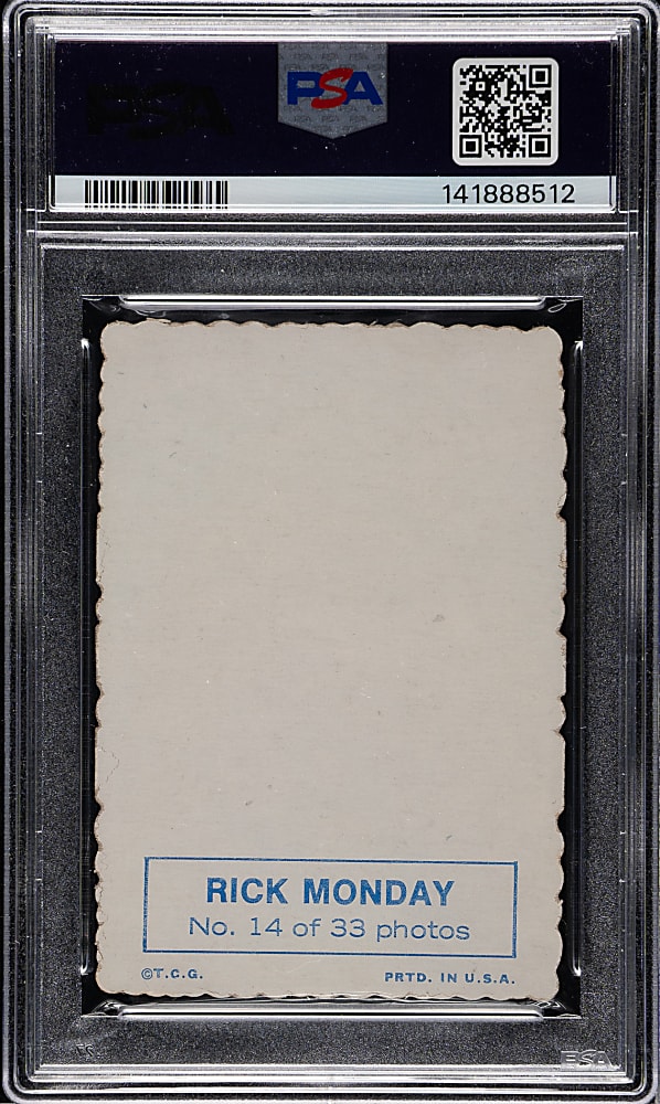 1969 Topps Deckle Edge #14 Rick Monday PSA EX 5
