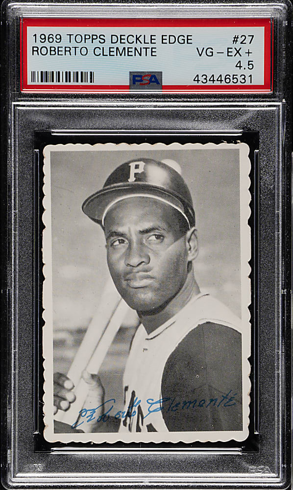 1969 Topps Deckle Edge #27 Roberto Clemente PSA VG-EX+ 4.5