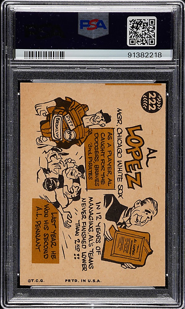 1960 Topps #222 Al Lopez PSA MINT 9