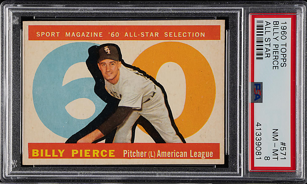 1960 Topps #571 Billy Pierce All-Star PSA NM-MT 8