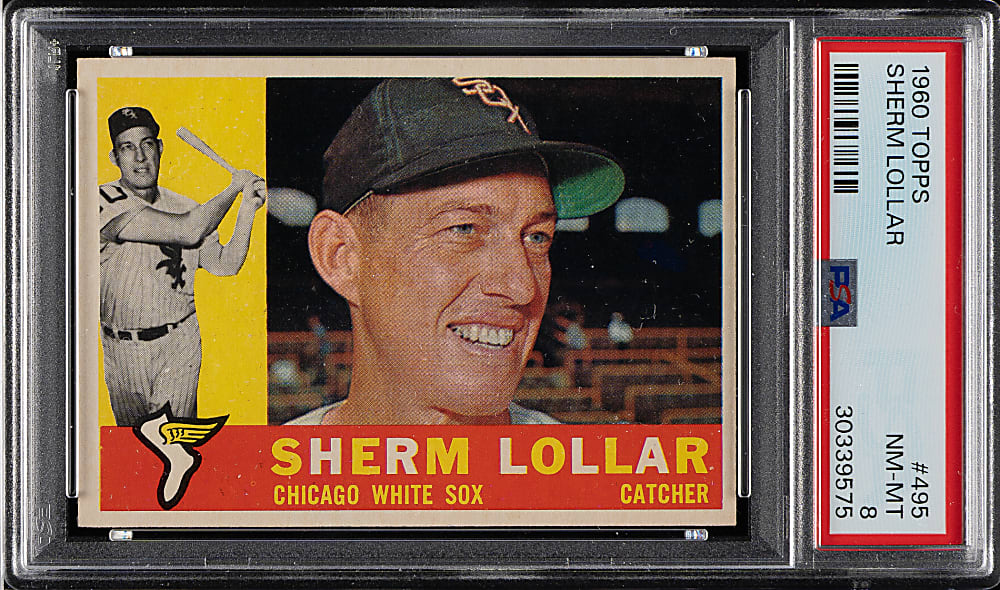 1960 Topps #495 Sherm Lollar PSA NM-MT 8