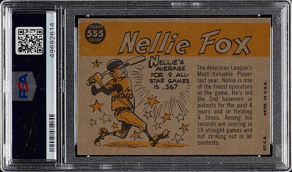 1960 Topps #555 Nellie Fox All-Star PSA NM-MT 8