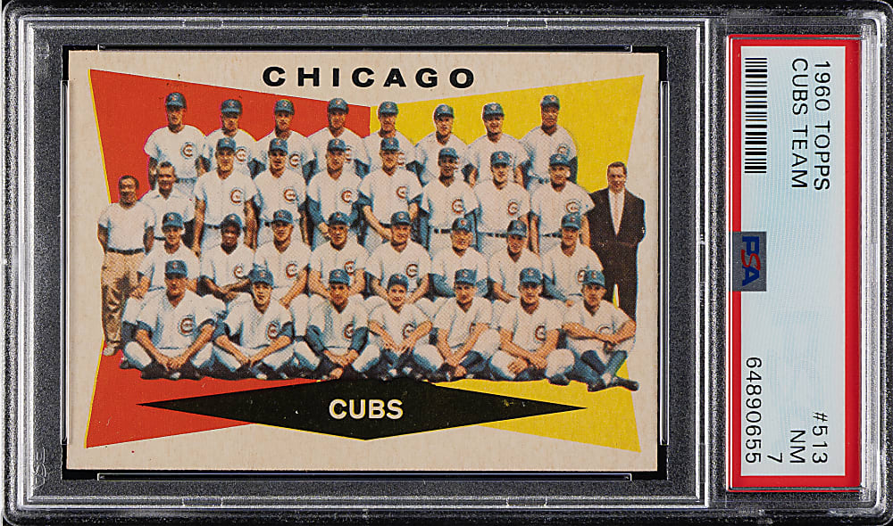 1960 Topps #513 Chicago Cubs Team PSA NM 7