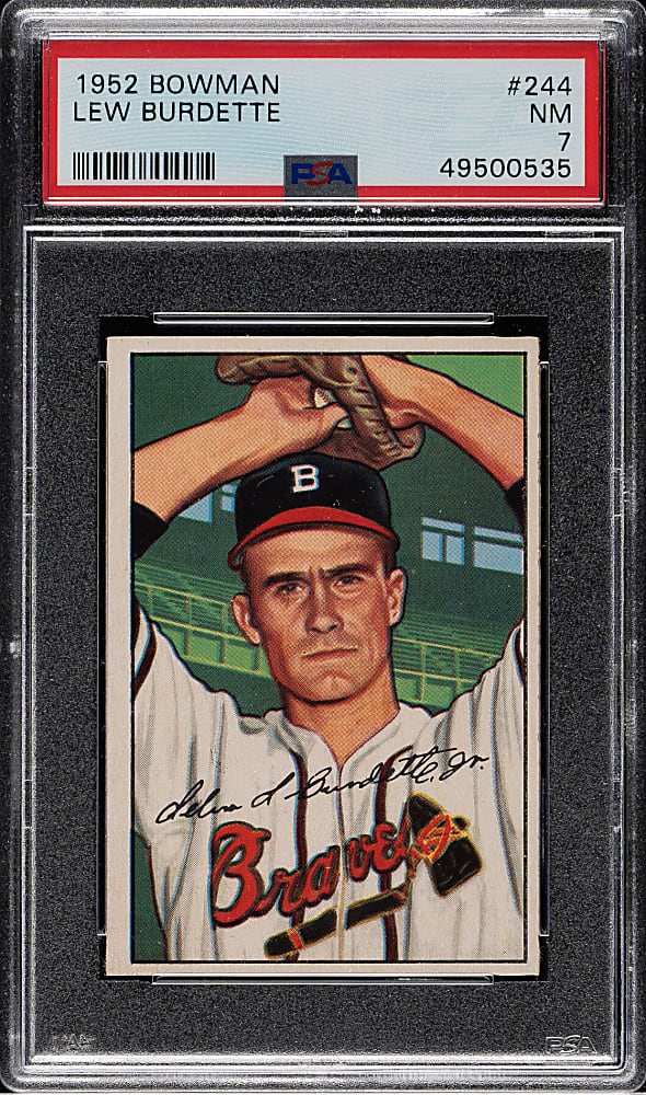 1952 Bowman #244 Lou Burdette PSA NM 7
