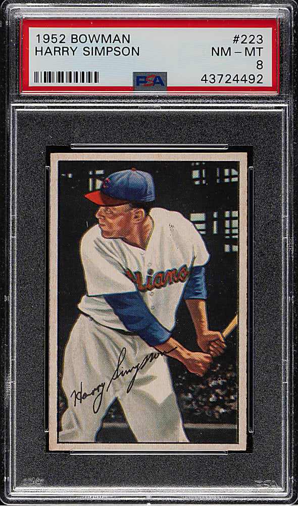 1952 Bowman #223 Harry Simpson PSA NM-MT 8