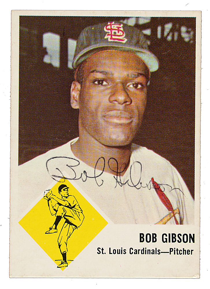 Signed 1963 Fleer #61 Bob Gibson