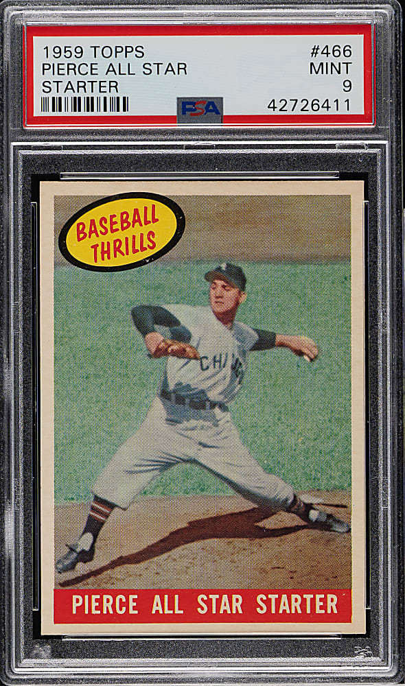 1959 Topps #466 Billy Pierce Baseball Thrills PSA MINT 9