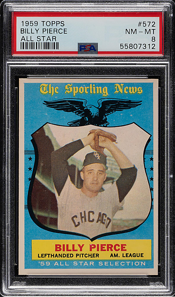 1959 Topps #572 Billy Pierce All-Star PSA NM-MT 8