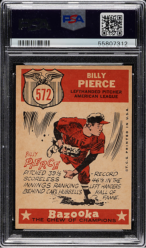 1959 Topps #572 Billy Pierce All-Star PSA NM-MT 8