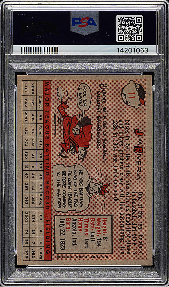 1958 Topps #11 Jim Rivera PSA NM-MT 8