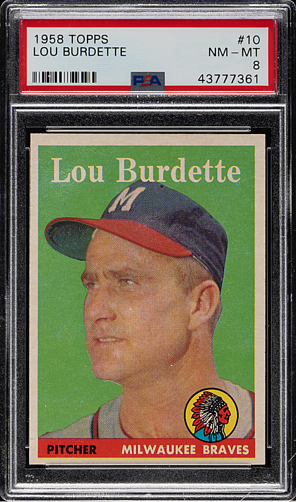 1958 Topps #10 Lou Burdette PSA NM-MT 8