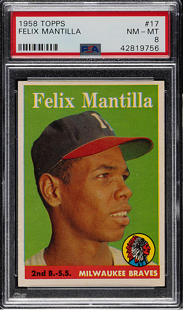 1958 Topps #17 Felix Mantilla PSA NM-MT 8