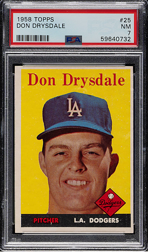 1958 Topps #25 Don Drysdale PSA NM 7