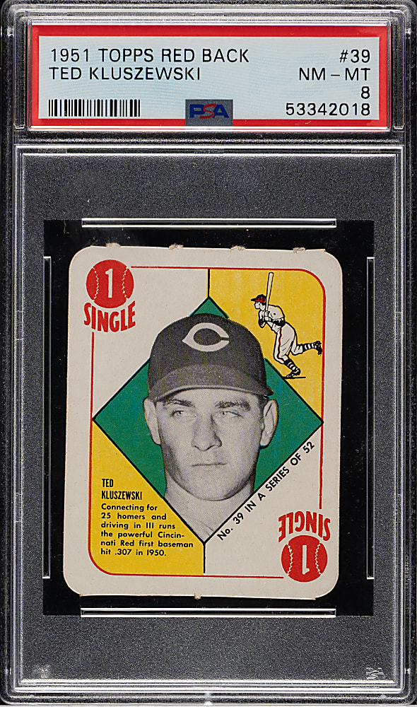 1951 Topps Red Back #39 Ted Kluszewski PSA NM-MT 8