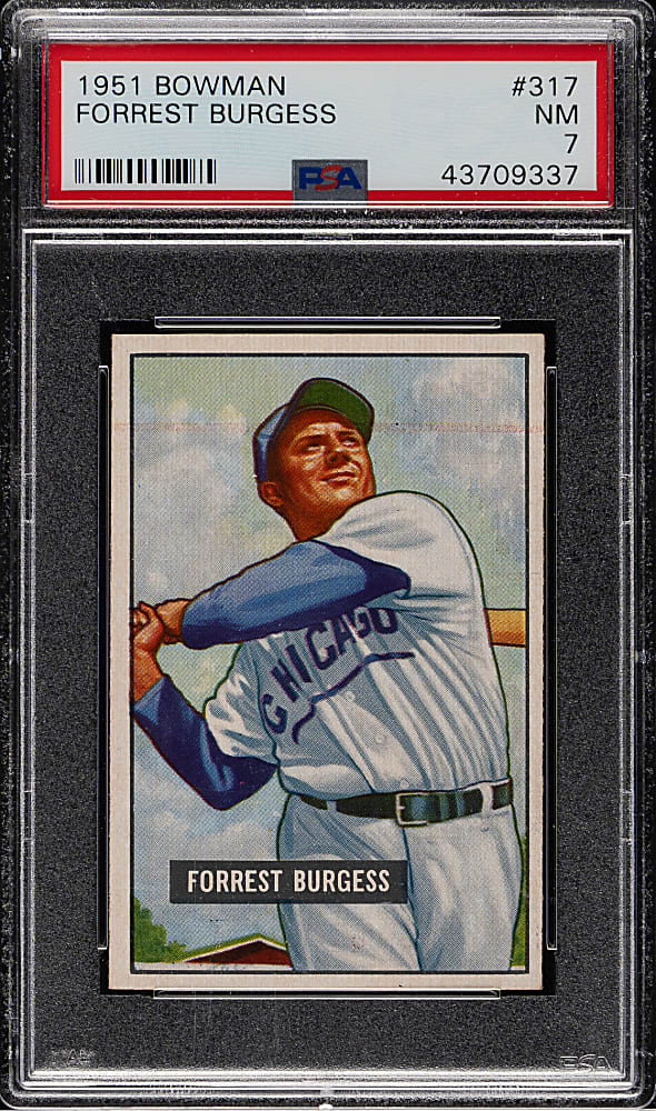 1951 Bowman #317 Forrest Burgess Rookie PSA NM 7