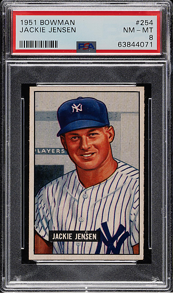 1951 Bowman #254 Jackie Jensen Rookie PSA NM-MT 8