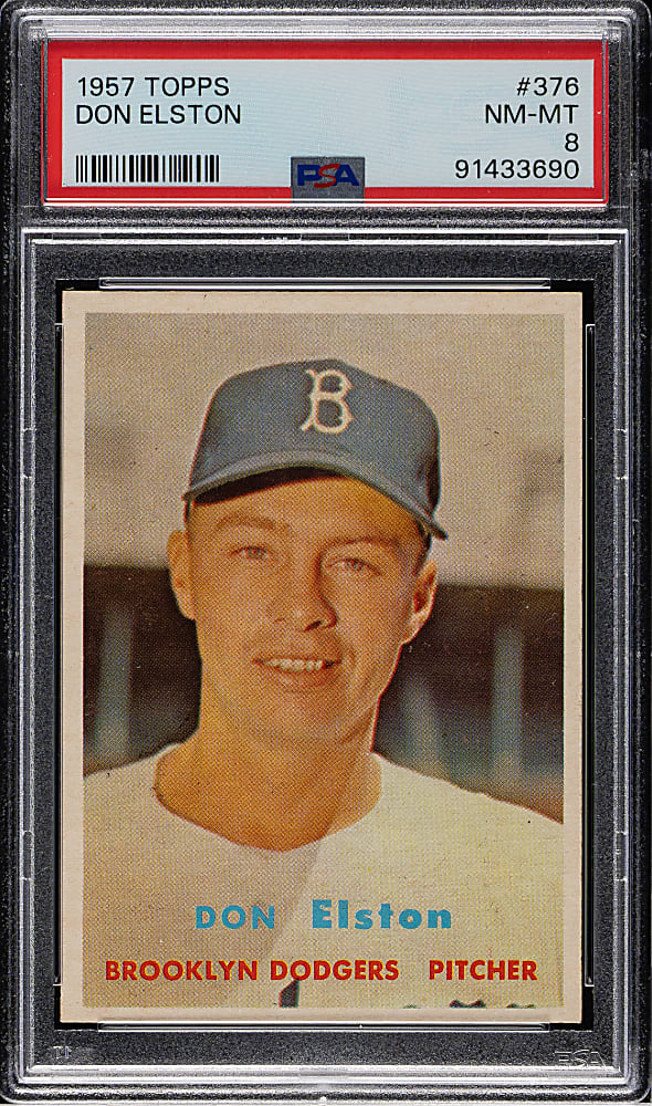 1957 Topps #376 Don Elston PSA NM-MT 8