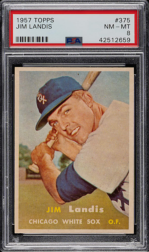 1957 Topps #375 Jim Landis PSA NM-MT 8
