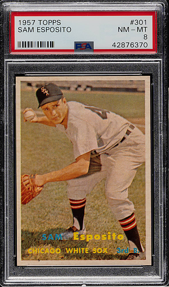 1957 Topps #301 Sam Esposito PSA NM-MT 8