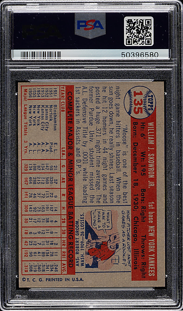 1957 Topps #135 Bill Skowron PSA NM-MT 8
