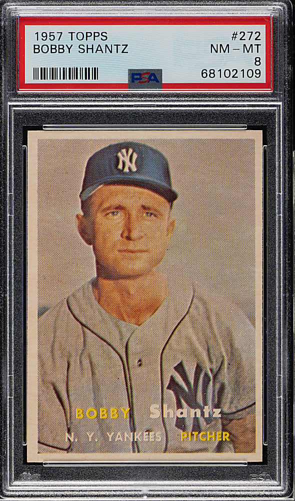 1957 Topps #272 Bobby Shantz PSA NM-MT 8