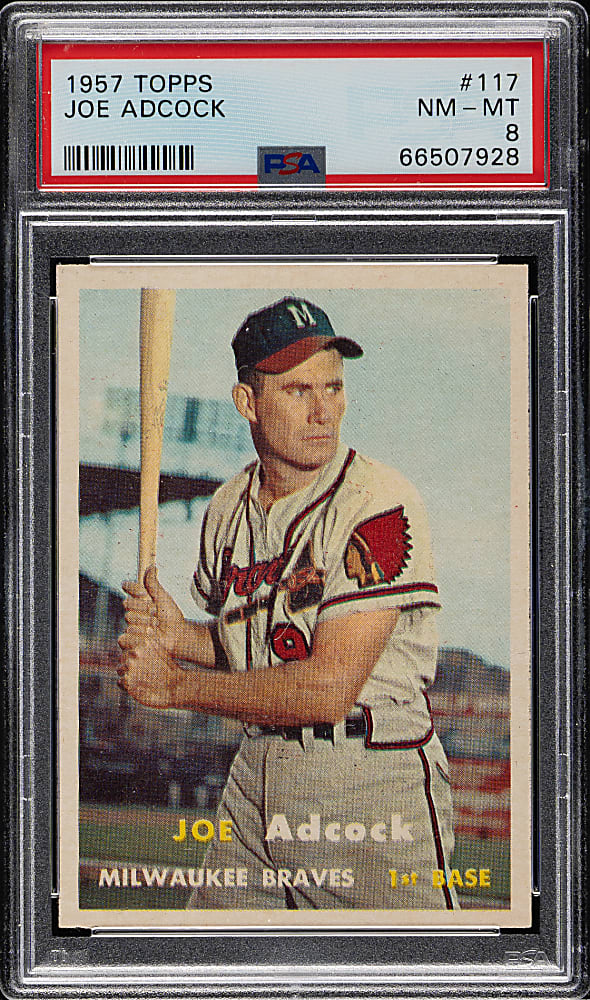 1957 Topps #117 Joe Adcock PSA NM-MT 8
