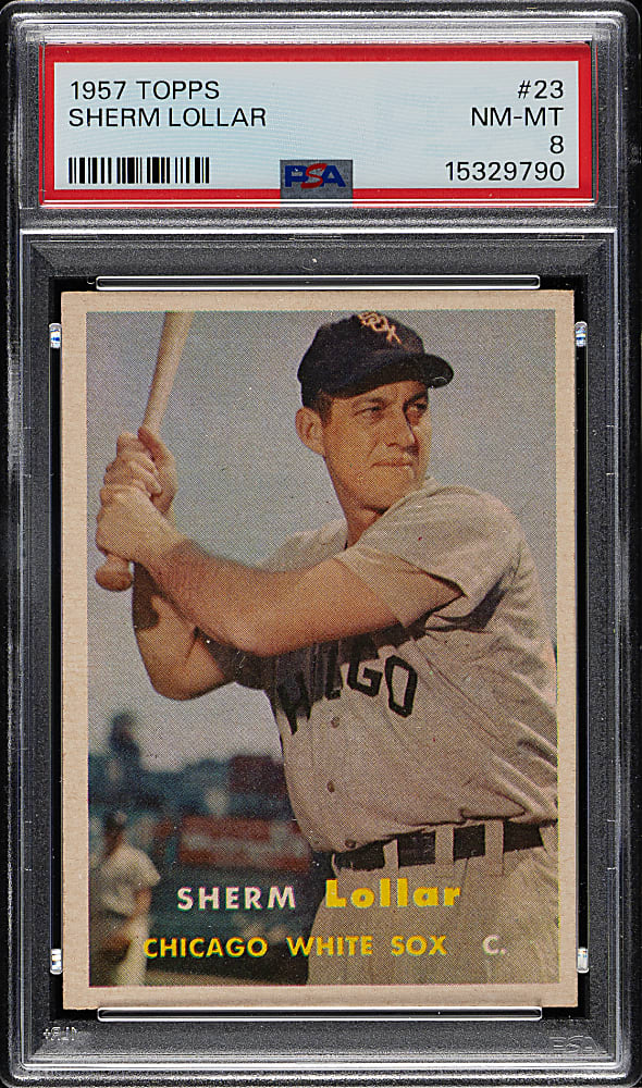 1957 Topps #23 Sherm Lollar PSA NM-MT 8