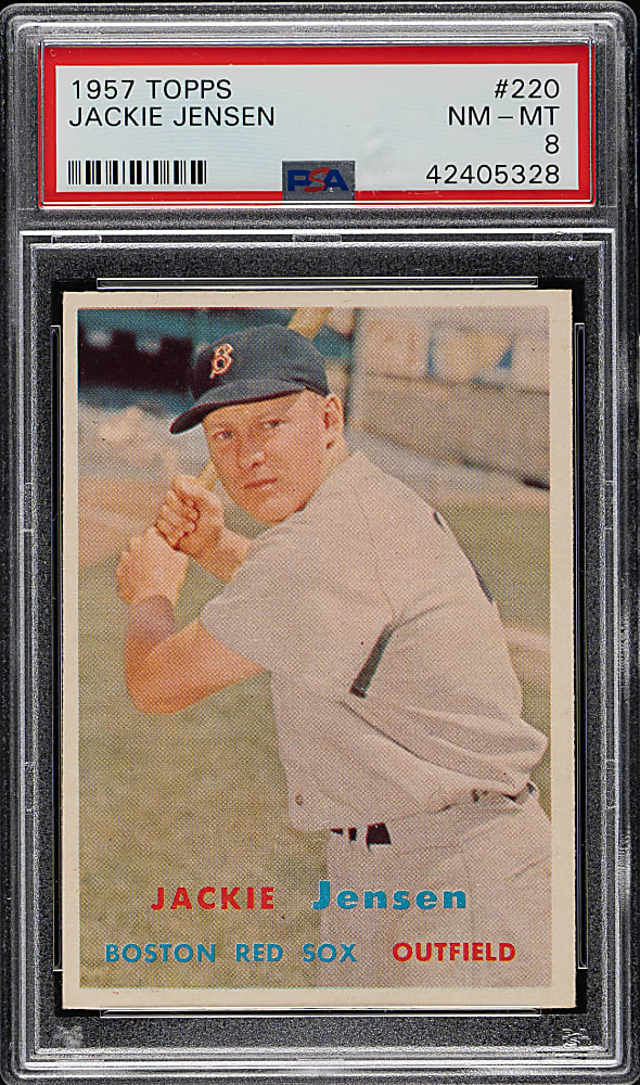 1957 Topps #220 Jackie Jensen PSA NM-MT 8