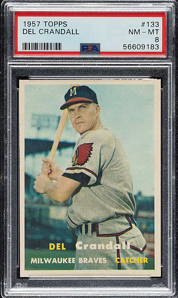 1957 Topps #133 Del Crandall PSA NM-MT 8