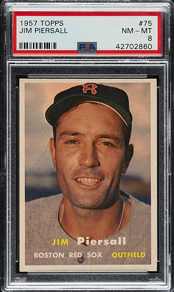 1957 Topps #75 Jim Piersall PSA NM-MT 8