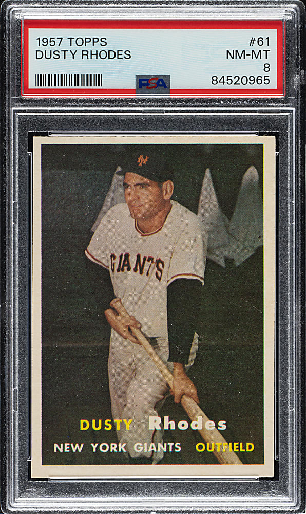 1957 Topps #61 Dusty Rhodes PSA NM-MT 8