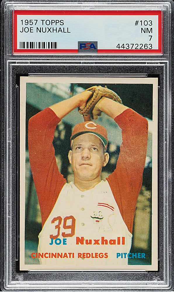 1957 Topps #103 Joe Nuxhall PSA NM 7