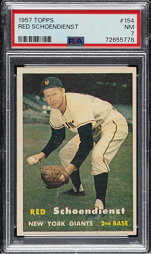 1957 Topps #154 Red Schoendienst PSA NM 7