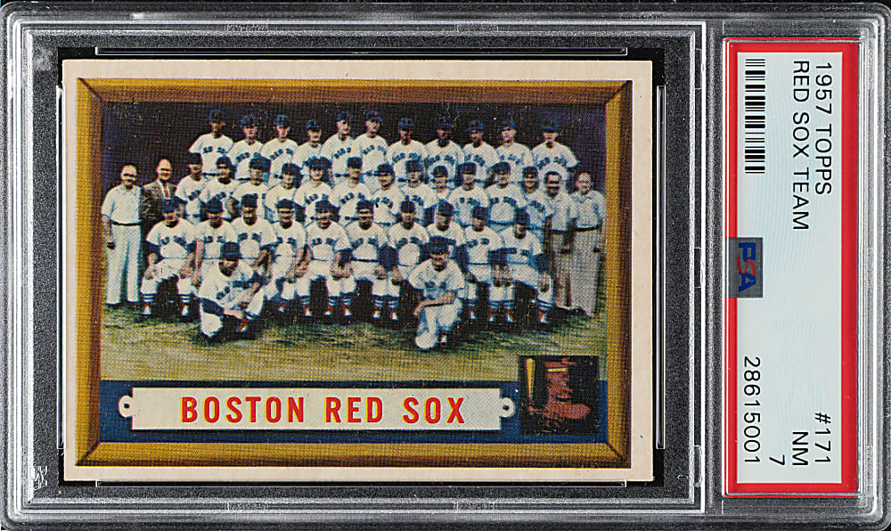 1957 Topps #171 Boston Red Sox Team PSA NM 7