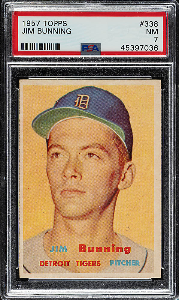 1957 Topps #338 Jim Bunning Rookie PSA NM 7