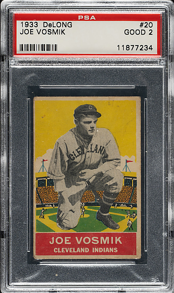 1933 R333 DeLong Gum #20 Joe Vosmik PSA GOOD 2