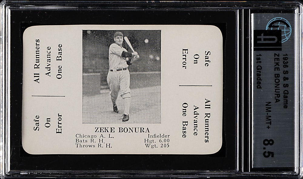 1936 S & S Game Card Zeke Bonura GAI NM-MT+ 8.5