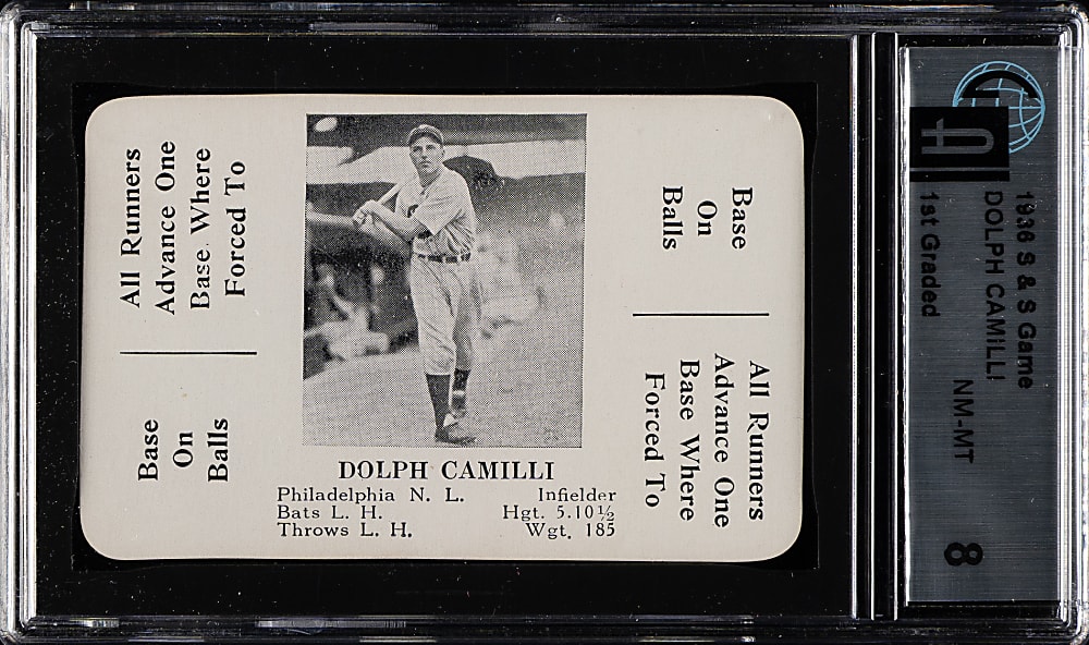 1936 S & S Game Card Dolph Camilli GAI NM-MT 8