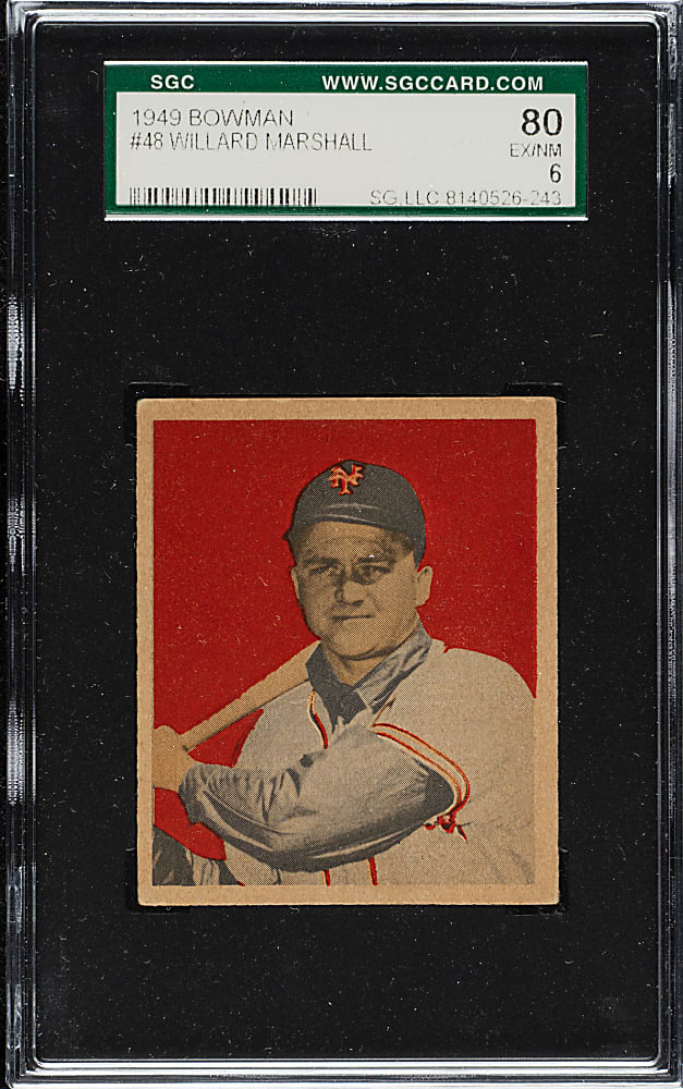 1949 Bowman #48 Willard Marshall SGC EX/NM 80